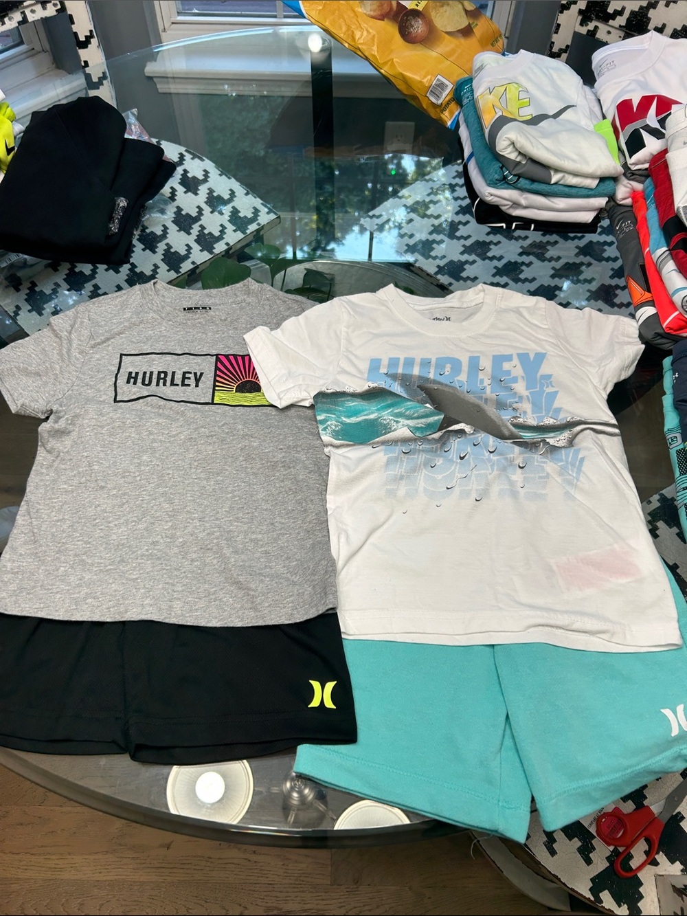 Hurley Kids Black, Gray, Aqua Shorts & Tees Bundle